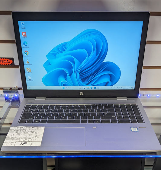 Laptop HP ProBook 650 G4 i5-8350u 1,7ghz 16Go SSD 128Go M.2 HDD 1TB 15,6po HDMI garantie 6 mois + tx