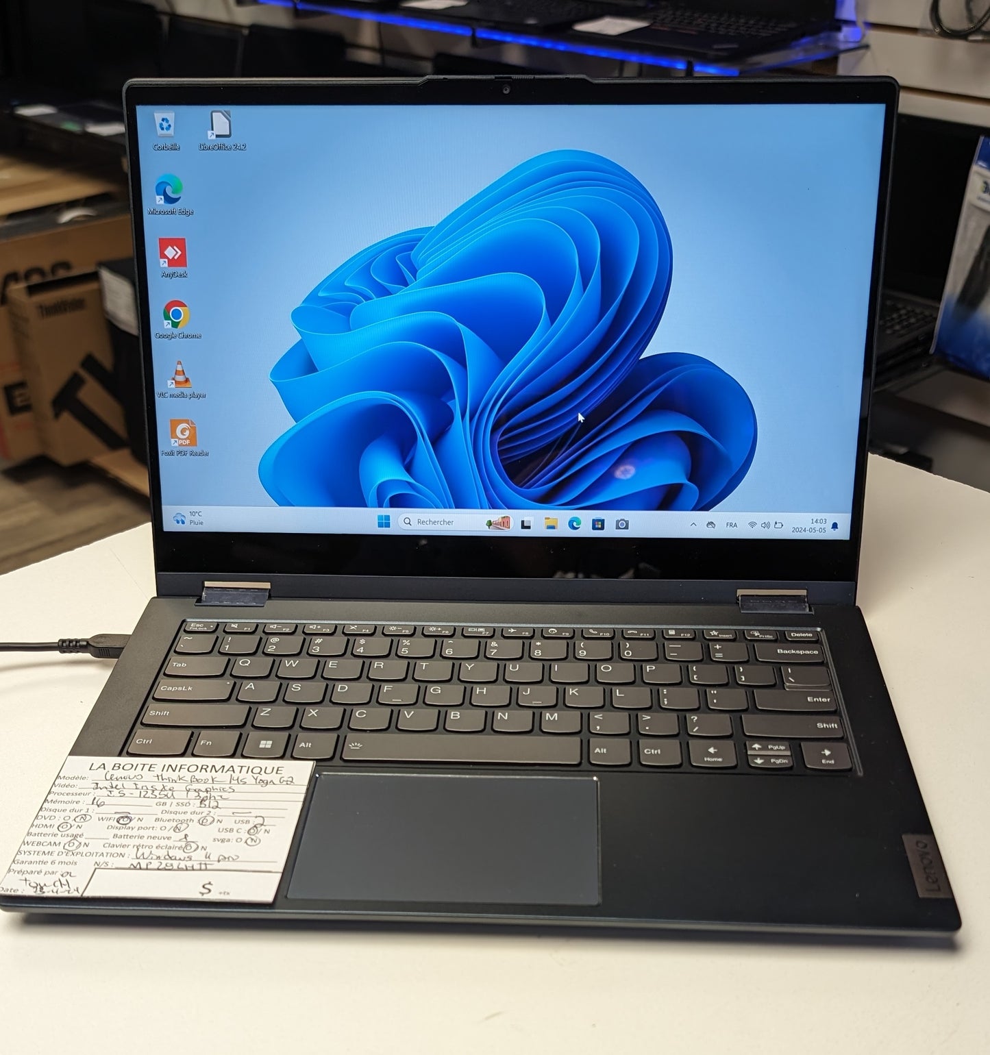 [NEUF] Laptop Lenovo ThinkBook 14s Yoga G2 i5-1235u Touch 2-in-1 16Go SSD 512Go 14po FHD HDMI