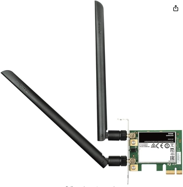 Adaptateur D-Link bi-bande 2.4G/5G PCI Express sans fil AC1200 Antenne Haute-Performance, Upgrade your Wi-Fi