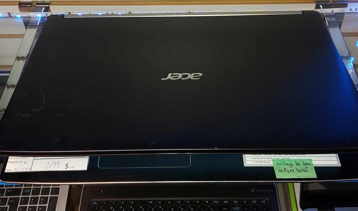 Laptop Acer Aspire A517-51G i5-8250U 12Go SSD 500Go 17,3po DVD HDMI MX150 garantie 6 mois + tx