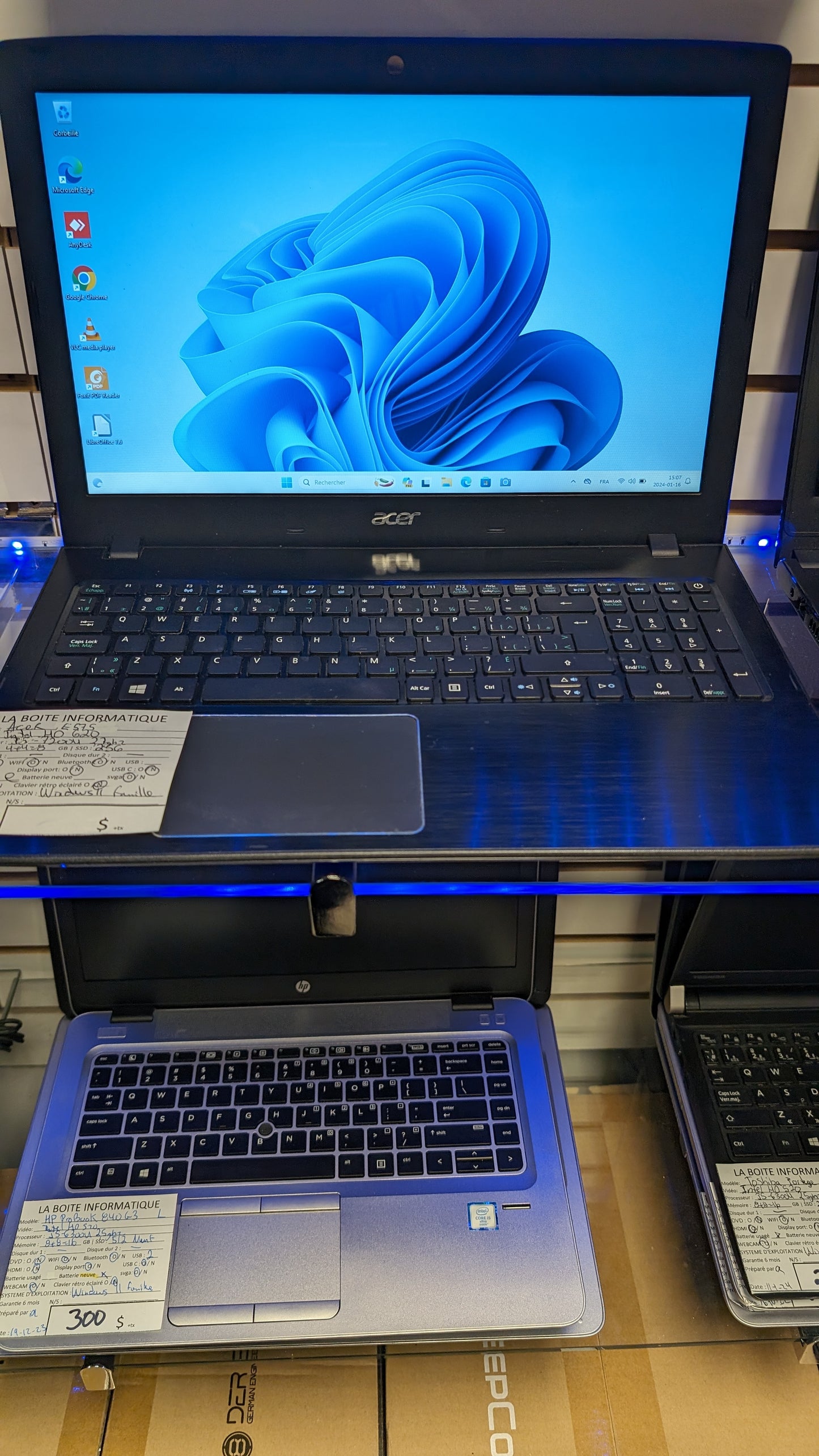 Laptop Acer Aspire E5-575 15,6 pouces i5-7200u 2,7GHz 8Go SSD 256Go HDMI garantie 6 mois + tx