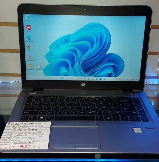 Laptop HP EliteBook 840 G3 14po i7-6600U 2,6GHz 8Go SSD 256Go garantie 6 mois + tx