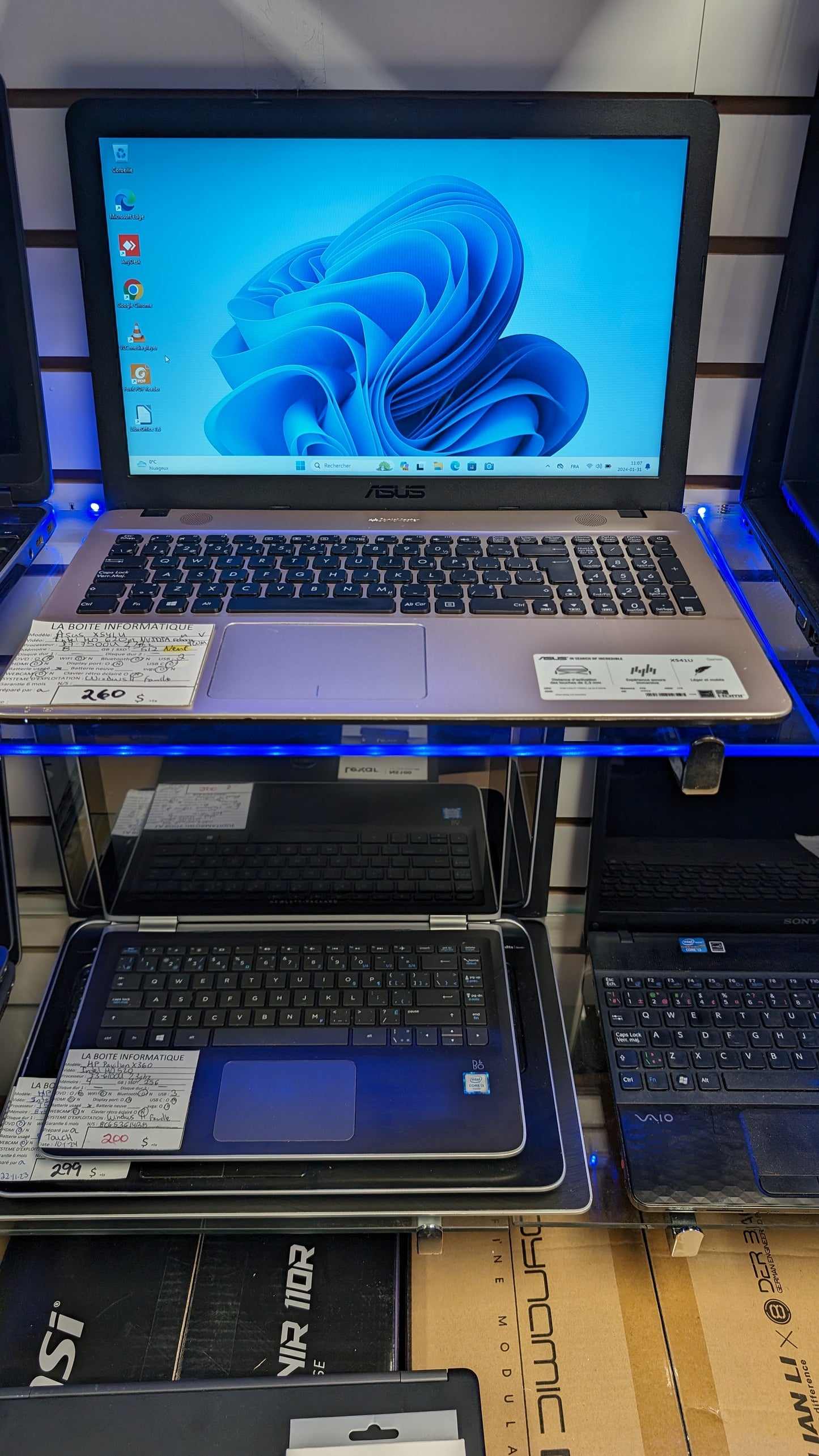 Laptop ASUS X541U SSD NEUF 512Go i5-7500U 2,7GHz 8Go 15,6po HDMI garantie 6 mois + tx